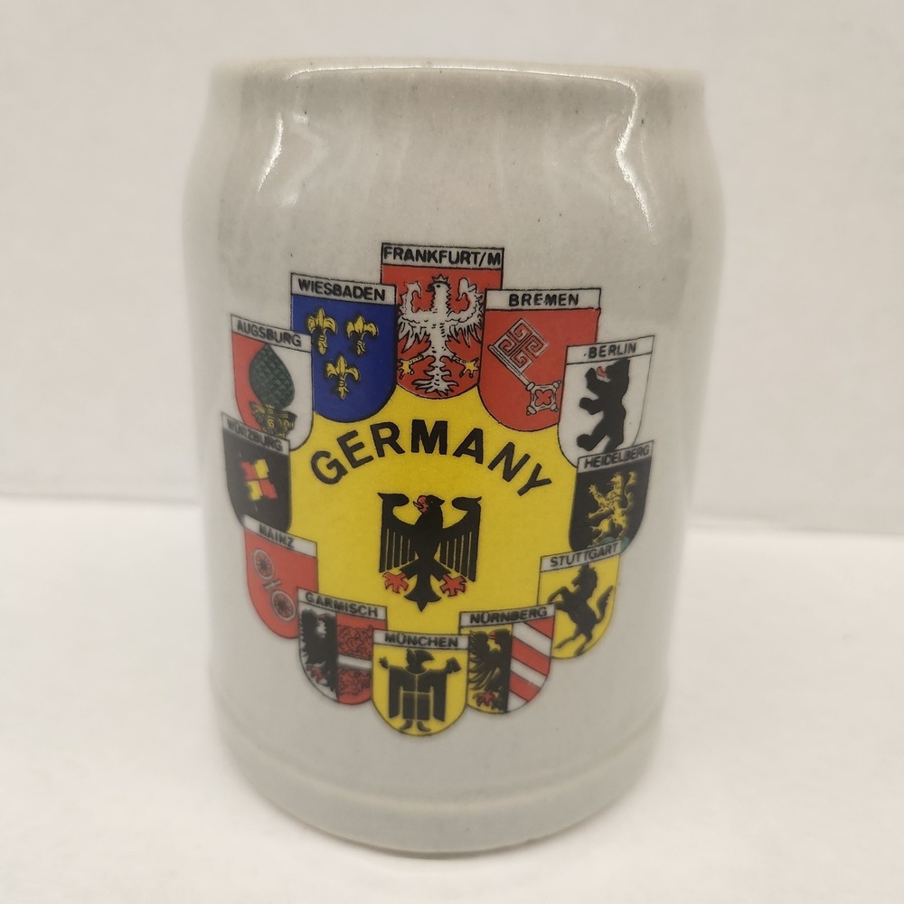Vintage West Germany Stein‎ Mug Beer Stein Cities Coat of Arms
